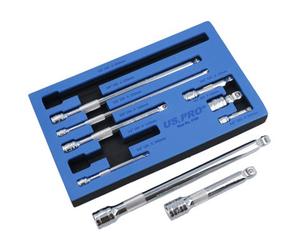 AB Tools 1/4 / 3/8 And 1/2 Drive Wobble Extension Bar 9Pc Set 50mm - 230mm