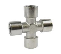 AB Tools 1/4" Bsp Cross Fitting Female Thread Manifold Air / Hydraulic Fitting Ft063