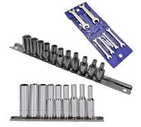 AB Tools 1/4" Drive 20Pc Shallow Deep Ba Sockets And 12Pc Spanners 0Ba - 11Ba 32Pc