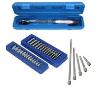 AB Tools 1/4" Drive Click Torque Wrench 5 - 25 Nm With Metric Sockets + 5Pc Extensions