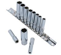 AB Tools 1/4" Drive Double Deep Imperial Sae Af 6 Sided Sockets 5/32" - 1/2" 11Pc Set