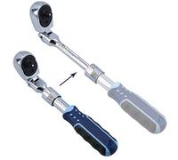AB Tools 1/4" Drive Extendable + Flexible Ratchet Socket Driver 72 Teeth Quick Release