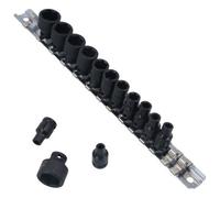 AB Tools 1/4" Drive Metric Shallow Impact Sockets 6 Sided 14Pc 4mm - 15mm U S Pro