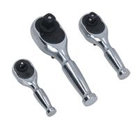AB Tools 1/4In 3/8In And 1/2In Drive Stubby Headed Ratchet Socket Driver 90 Teeth 3Pc