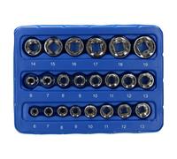AB Tools 1/4In And 3/8In Drive Metric mm Shallow Super Lock Socket Set 6mm - 19mm 22Pc