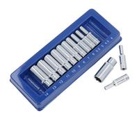 AB Tools 1/4In Drive Deep Metric mm Sockets 4mm To 14mm 13Pcs Single Hex 6 Sided