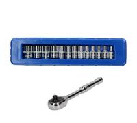 AB Tools 1/4In Drive Metric mm Shallow Single Hex Sockets 4mm To 14mm And Ratchet 14Pc