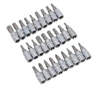 AB Tools 1/4In. Drive Mixed Bit Sockets Hex Torx Spline Pozi Phillips Flat 38mm Long 27Pc