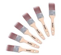 AB Tools 1.5 Synthetic Paint Brush Painting + Decorating Brushes With Wooden Handle 6Pk