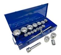 AB Tools 1" Drive Metric Socket And Accessory Set Kit 30mm - 80mm 6 Sided 21Pc