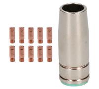 AB Tools 1 Shroud & 10 X 1.0mm Contact Tips Mig Welding Binzel Style Euro Torch Mb25