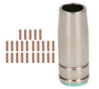 AB Tools 1 Shroud & 25 X 0.6mm Contact Tips Mig Welding Binzel Style Euro Torch Mb25