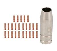 AB Tools 1 Shroud & 25 X 0.6mm Round Contact Tips Mig Welding Binzel Style Mb15 Torch