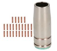 AB Tools 1 Shroud & 25 X 0.8mm Round Contact Tips Mig Welding Binzel Style Euro Mb25