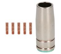 AB Tools 1 Shroud & 5 X 0.6mm Contact Tips Mig Welding Binzel Style Euro Torch Mb25