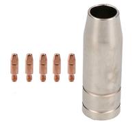AB Tools 1 Shroud & 5 X 0.8mm Contact Tips Mig Welding Binzel Style Euro Torch Mb15