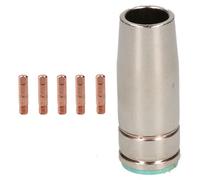 AB Tools 1 Shroud & 5 X 0.8mm Round Contact Tips Mig Welding Binzel Style Euro Mb25