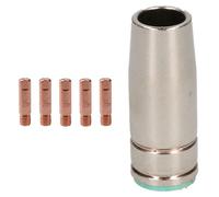 AB Tools 1 Shroud & 5 X 1.0mm Contact Tips Mig Welding Binzel Style Euro Torch Mb25