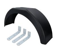 AB Tools 1 x 14 Inch Plastic Trailer Mudguard Wheel Arch Wing Fender + 3 x Fixing Brackets