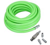AB Tools 10 Metres Soft Rubber Hi-Vis Air Compressor Hose + Euro Quick Release Fittings