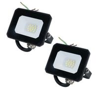AB Tools 10 Watt Led Mini Floodlight Garden Lighting 800 Lumens Ip65 + Bracket 2Pc