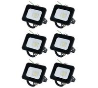 AB Tools 10 Watt Led Mini Floodlight Garden Lighting 800 Lumens Ip65 + Bracket 6Pc