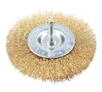 AB Tools 100mm 4" Wide Flat Steel Wire Brush For Drills Brass Coated Rust Paint Remover