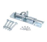 AB Tools 100mm Galvanised Brenton Bolt Sliding Lock Gate Shed Door Padbolt & Fixings