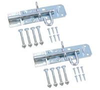 AB Tools 100mm) Galvanised Brenton Slip Bolt Padbolt Slide Latch Lock Sheds Gates 2Pk