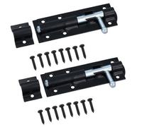 AB Tools 100mm Tower Bolt Shoot Bolt Sliding Latch Catch Shed Gate Garage Door 2Pk