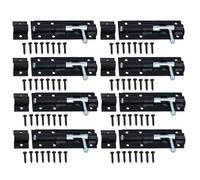 AB Tools 100mm Tower Bolt Shoot Bolt Sliding Latch Catch Shed Gate Garage Door 8Pk