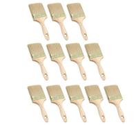 AB Tools 100mm Wide Nylon Paint Brush Wooden Handle For Sheds Decking Fences 12Pk