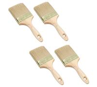 AB Tools 100mm Wide Nylon Paint Brush Wooden Handle For Sheds Decking Fences 4Pk