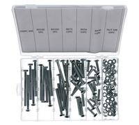 AB Tools 100Pc M8 8mm Bolts Bolt With Nuts Assortment 30 - 100mm Hex Head