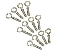 AB Tools 10mm Closed Hook Eye Bolts Rawl Shield Wall Anchor Expansion Brick Stone 12Pc