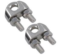 AB Tools 10mm Wire Rope / Cable Grip / Clamp Stainless Steel 316 Marine Grade 2 Pack Dk48