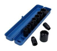 AB Tools 10Pc 1/2" Drive Metric Shallow 6 Sided Impact Sockets 9mm - 27mm In Metal Tin