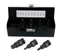 AB Tools 10Pc 1/2" Drive Torx Star Impact Impacted Shallow Short Male Sockets T20 - T70