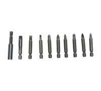 AB Tools 10Pc 50mm Power Bit Screwdriver Bit Set Phillips Pozi Flat With Magnetic Holder