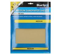 AB Tools 10Pc Assorted Sandpaper Sanding Sheets For Metal Wood Plastic Medium 100 Grit