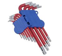AB Tools 10Pc Coloured Long Torx Star Keys With Holder T9 - T50 Anti Slip Grip Covering