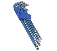 AB Tools 10Pc Extra Long Coloured Allen Hex Ball Ended Keys Set With Holder 1.5-10mm