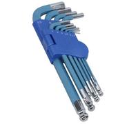 AB Tools 10Pc Long Coloured Allen Hex Ball Ended Keys Set With Holder 1.5mm - 10mm