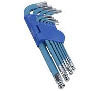 AB Tools 10pc Long Coloured Allen Hex Ball Ended Keys Set with Holder 1.5mm - 10mm