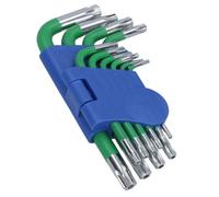 AB Tools 10Pc Short Torx Tamperproof Torx Star Keys With Holder T9-T50 Anti Slip Grip
