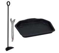 AB Tools 11" Metal Ashpan Ash Pan Tray For 16" Fireplace, Handle & Rake Openfire Carrier