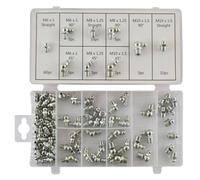 AB Tools 110Pc Assorted Hydraulic Brake Metric Grease Nipple Assortment Set Fittings