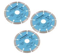 AB Tools 115mm 4-1/2In Segmented Diamond Cutting Disc Blade Stone Brick Angle Grinder 3Pc