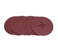 AB Tools 115mm Fibre Sanding Discs 60 Grit Medium Disc For 4-1/2In Backing Pad 10 Pack