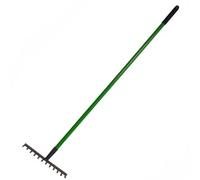 AB Tools 12 Teeth Soil Garden Rake Tubular Handle Carbon Steel 120Cm Soil Leaf Raker